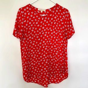 Orange Floral Blouse